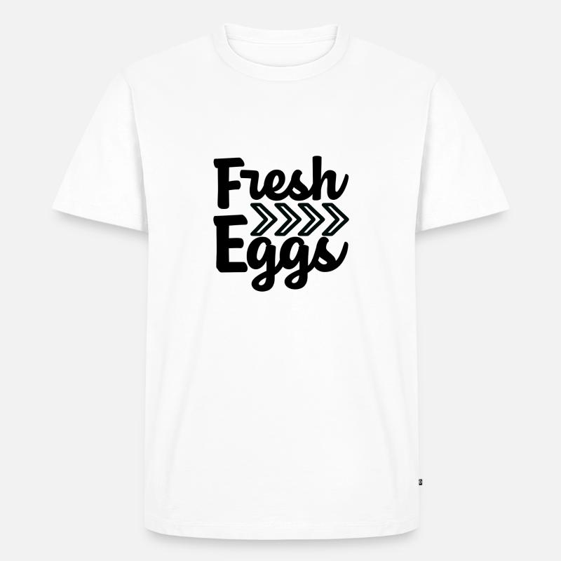 Fresh Eggs - Männer Premium Bio T-Shirt - Weiß