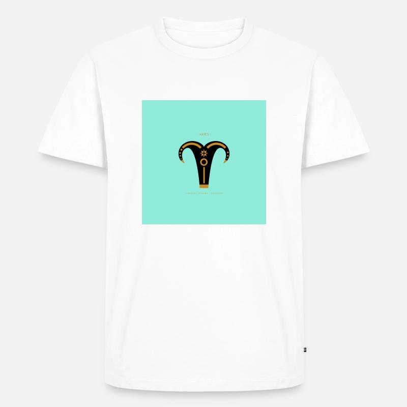 STERNZEICHEN Widder -blue- - Männer Premium Bio T-Shirt - Weiß