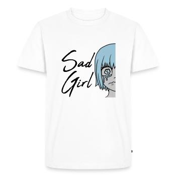 Sad Girl face crying - Men's Premium Organic T-Shirt - white - Front - Nico (187cm)
