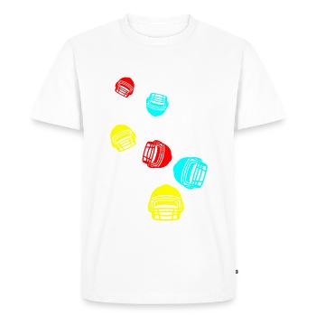 Football Helmet - Men's Premium Organic T-Shirt - white - Front - Nico (187cm)