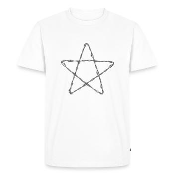 Barbed Wire Star - Pentagram - Men's Premium Organic T-Shirt - white - Front - Nico (187cm)