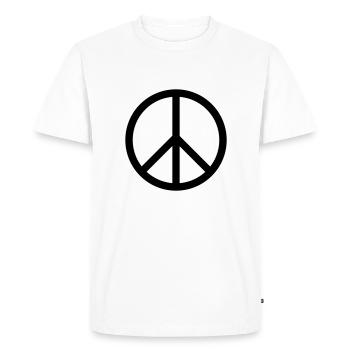 Symbole de paix et de paix avec vecteur de bord - T-shirt Premium bio Homme - blanc - Devant - Nico (187cm)