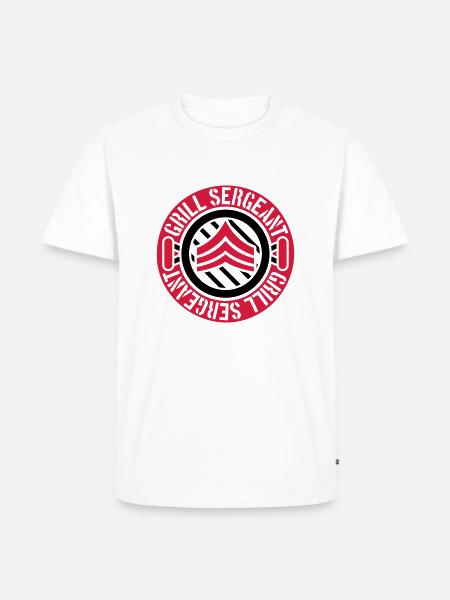 Barbecue Grill Sergeant Stamp - Men's Premium Organic T-Shirt - white