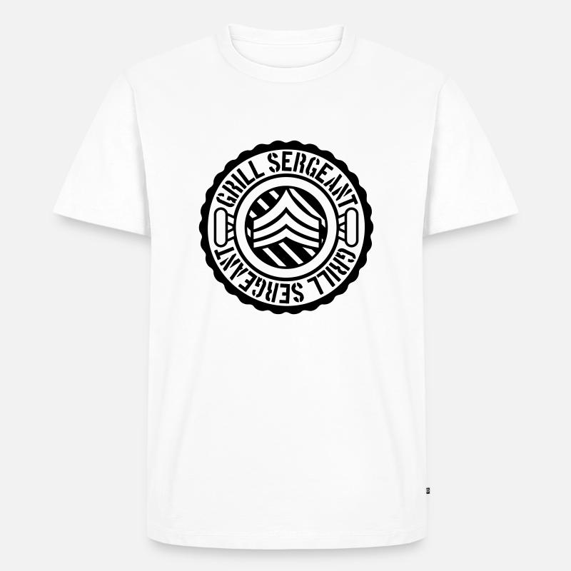 Grill Grill Sergeant Stamp - Men's Premium Organic T-Shirt - white