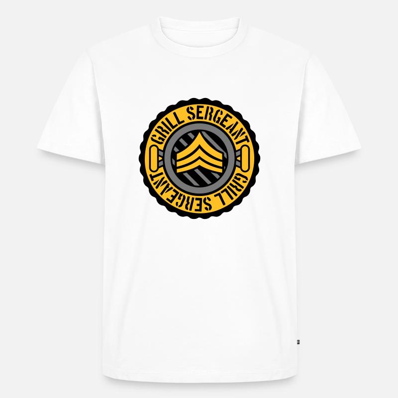 Grill Sergeant Stamp BBQ - Men's Premium Organic T-Shirt - white