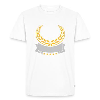 Banner Laurel Wreath Stars Empty - Men's Premium Organic T-Shirt - white - Front - Nico (187cm)