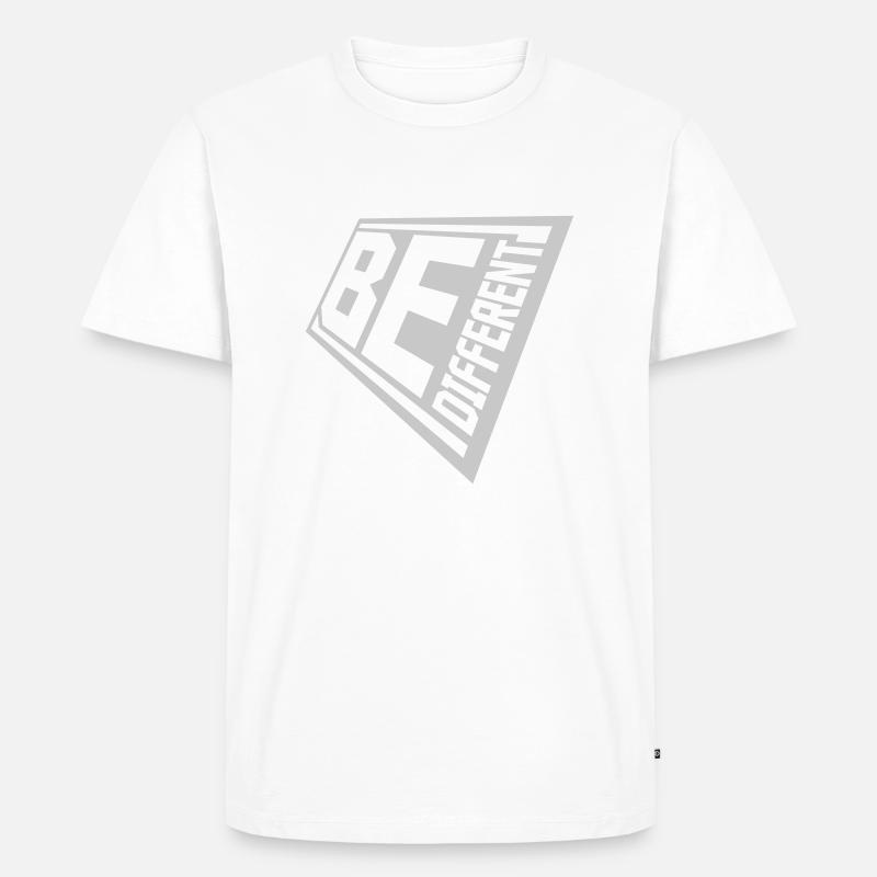 Be different Logo Design - Männer Premium Bio T-Shirt - Weiß