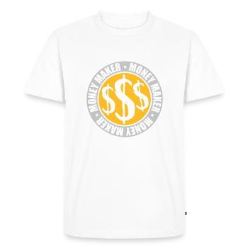 Créateur d’argent de logo rond - T-shirt Premium bio Homme - blanc - Devant - Nico (187cm)