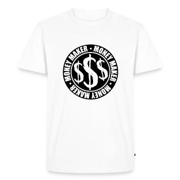 Logo autour de Money Maker - T-shirt Premium bio Homme - blanc - Devant - Nico (187cm)