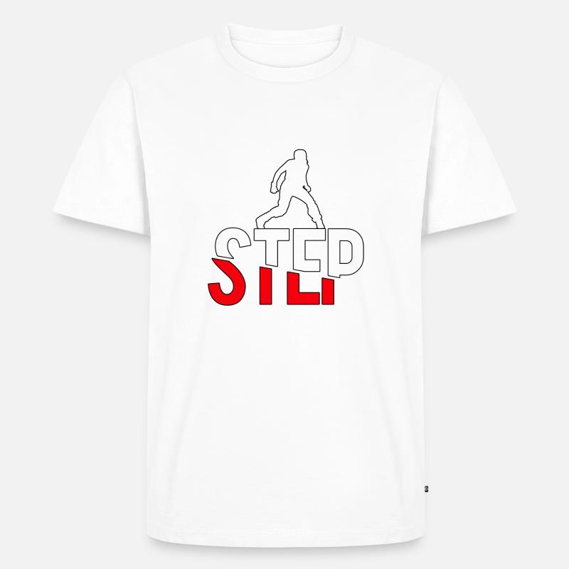 STEP - Männer Premium Bio T-Shirt - Weiß