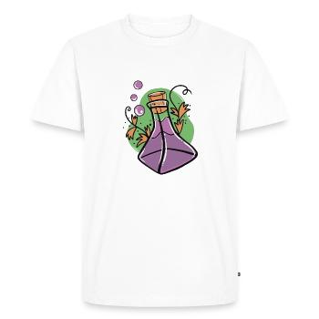 Un verre de poison violet avec des feuilles d’automne - T-shirt Premium bio Homme - blanc - Devant - Nico (187cm)