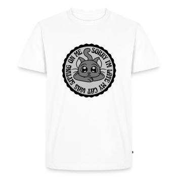 désolé chat était assis - T-shirt Premium bio Homme - blanc - Devant - Nico (187cm)