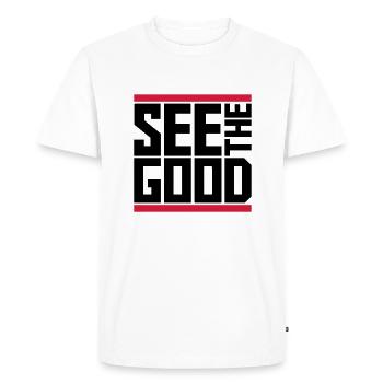 voir la bonne citation - T-shirt Premium bio Homme - blanc - Devant - Nico (187cm)