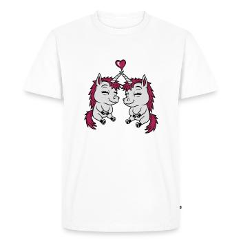 2 Amis Licorne Amour - T-shirt Premium bio Homme - blanc - Devant - Nico (187cm)