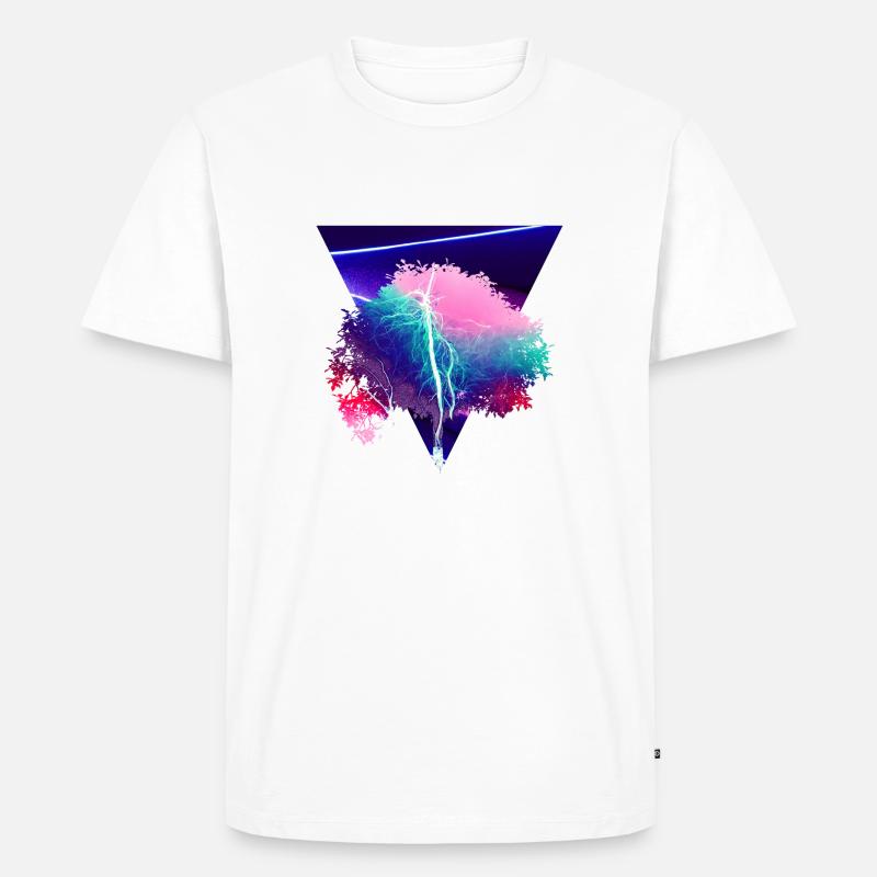 Retro-Baum - Männer Premium Bio T-Shirt - Weiß