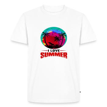 J’adore l’été - T-shirt Premium bio Homme - blanc - Devant - Nico (187cm)