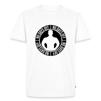 pas de jours de congé devis - T-shirt Premium bio Homme - blanc - Devant - Nico (187cm)