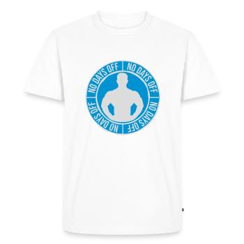 pas de jours de congé devis - T-shirt Premium bio Homme - blanc - Devant - Nico (187cm)