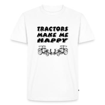 Tractor - Men's Premium Organic T-Shirt - white - Front - Nico (187cm)