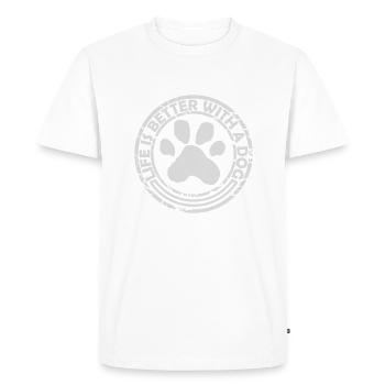 better with a dog - Men's Premium Organic T-Shirt - white - Front - Nico (187cm)