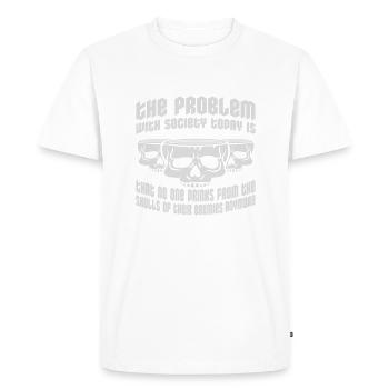 drinks from enemies skulls - Men's Premium Organic T-Shirt - white - Front - Nico (187cm)