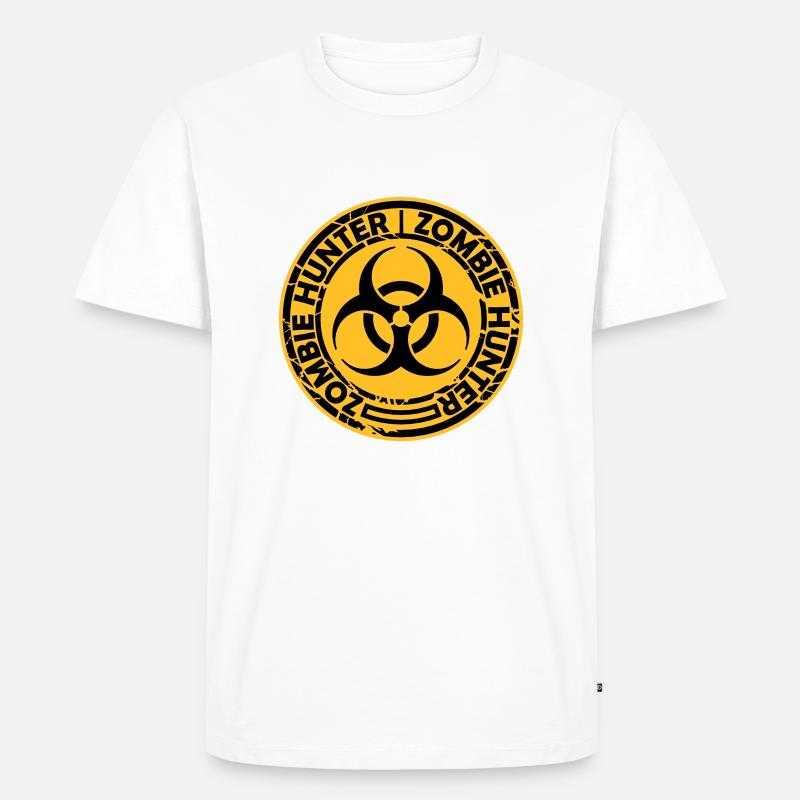 zombie hunter Halloween Zitat - Männer Premium Bio T-Shirt - Weiß