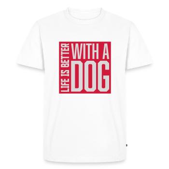 Mieux avec un chien - T-shirt Premium bio Homme - blanc - Devant - Nico (187cm)