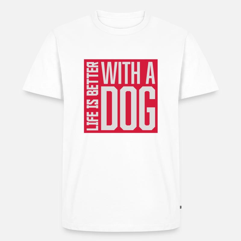 better with a dog - Männer Premium Bio T-Shirt - Weiß