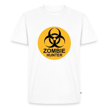 Chasseur de zombies Citation d’Halloween - T-shirt Premium bio Homme - blanc - Devant - Nico (187cm)