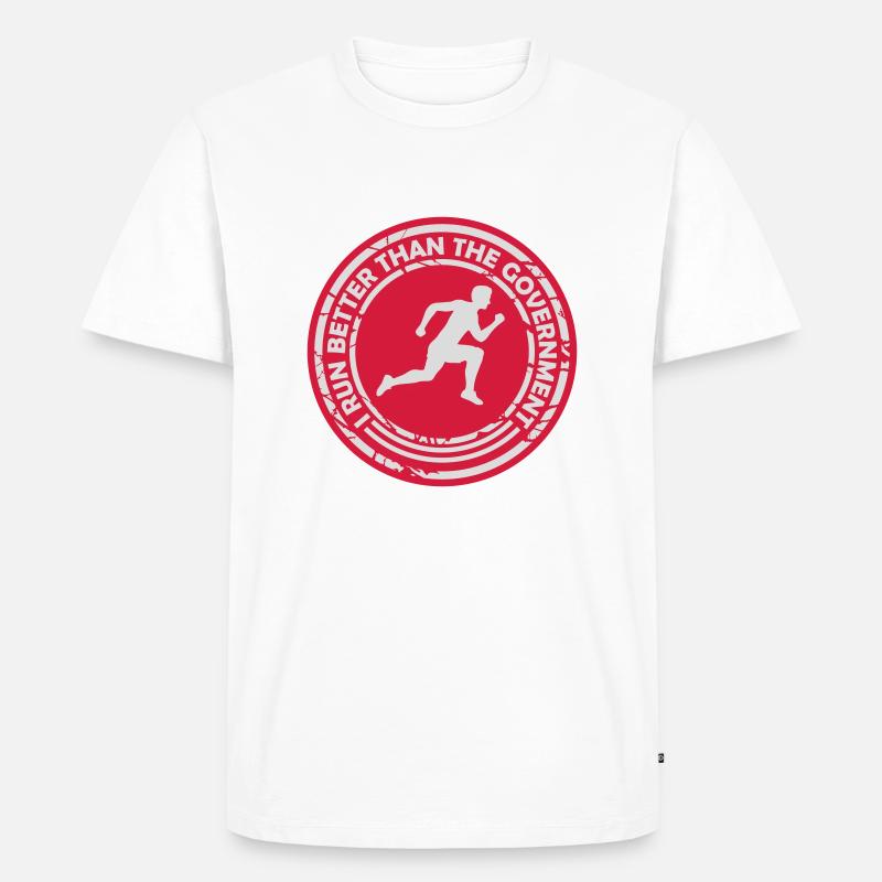 run better than government - Männer Premium Bio T-Shirt - Weiß