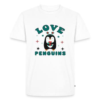 Love Penguins - Men's Premium Organic T-Shirt - white - Front - Nico (187cm)