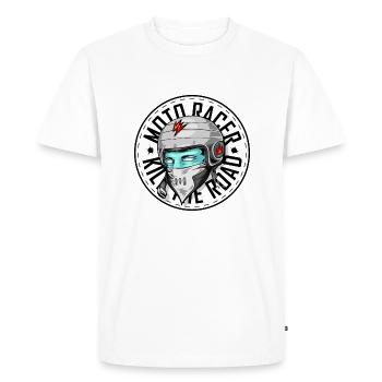 Moto racer - kill the road - Men's Premium Organic T-Shirt - white - Front - Nico (187cm)