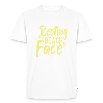 Resting Beach Face - Men's Premium Organic T-Shirt - white - Front - Nico (187cm)