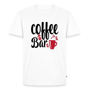Coffee Bar - Men's Premium Organic T-Shirt - white - Front - Nico (187cm)