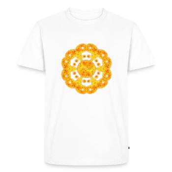 Fire Mandala born from Yin & Yang - Men's Premium Organic T-Shirt - white - Front - Nico (187cm)