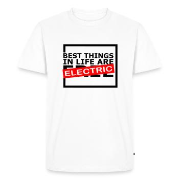 The best things in life are electric 😎 - Men's Premium Organic T-Shirt - white - Front - Nico (187cm)
