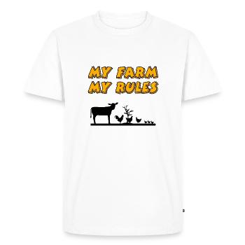 Ferme - T-shirt Premium bio Homme - blanc - Devant - Nico (187cm)