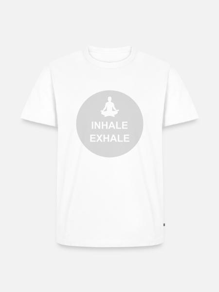 Inspirez expirez Yoga citation - T-shirt Premium bio Homme - blanc