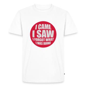 Je suis venu voir oublier - T-shirt Premium bio Homme - blanc - Devant - Nico (187cm)
