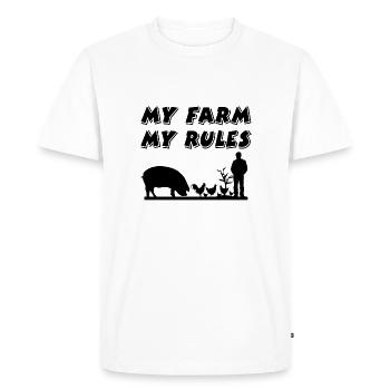 Ferme - T-shirt Premium bio Homme - blanc - Devant - Nico (187cm)