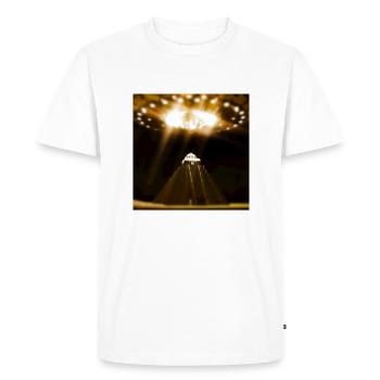 UFO landing on pyramid - Men's Premium Organic T-Shirt - white - Front - Nico (187cm)