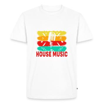 peace love house music, peace love house music - Men's Premium Organic T-Shirt - white - Front - Nico (187cm)