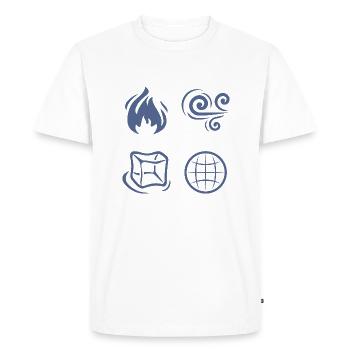Vent, feu, terre et eau - T-shirt Premium bio Homme - blanc - Devant - Nico (187cm)