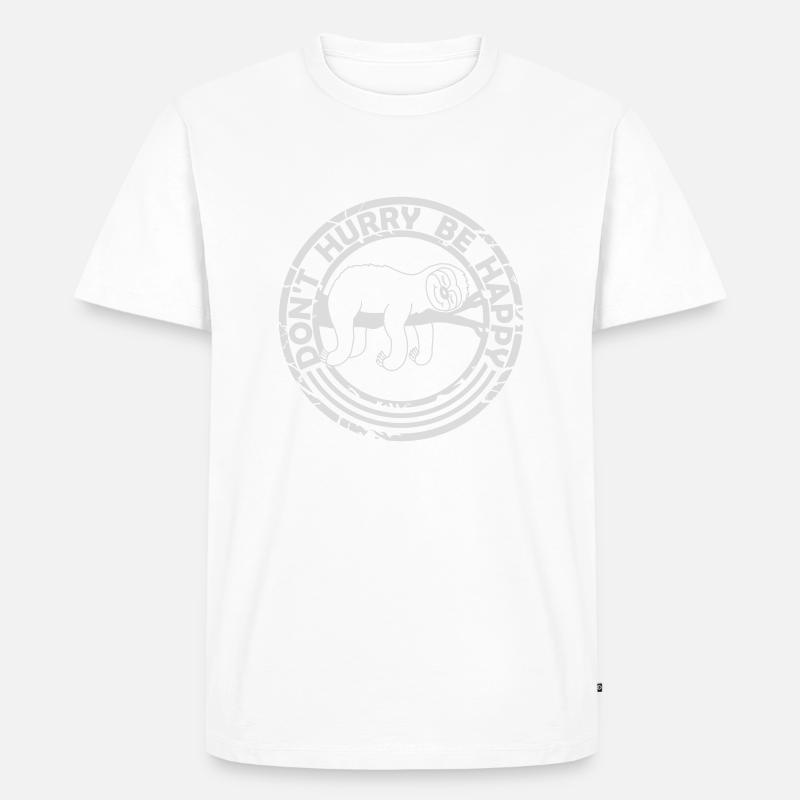 dont hurry be happy - Männer Premium Bio T-Shirt - Weiß