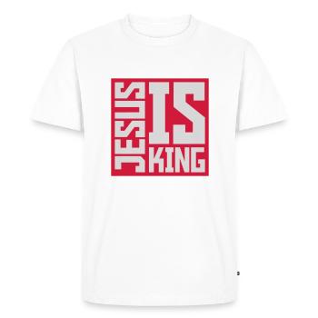 jesus is king quote - Men's Premium Organic T-Shirt - white - Front - Nico (187cm)