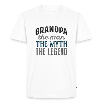 Grand-père L’homme Le mythe La légende - T-shirt Premium bio Homme - blanc - Devant - Nico (187cm)