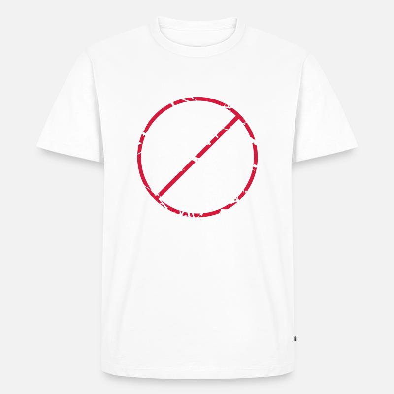 Durchgestrichen Zeichen Stop rund - Männer Premium Bio T-Shirt - Weiß