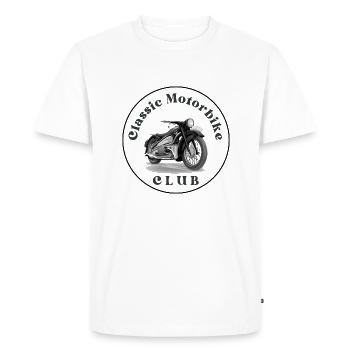 Logo classic motobike club for all bikers - Men's Premium Organic T-Shirt - white - Front - Nico (187cm)