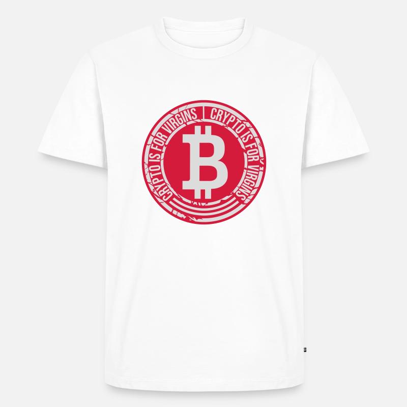 crypto is for virgins - Männer Premium Bio T-Shirt - Weiß