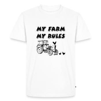 Ferme - T-shirt Premium bio Homme - blanc - Devant - Nico (187cm)